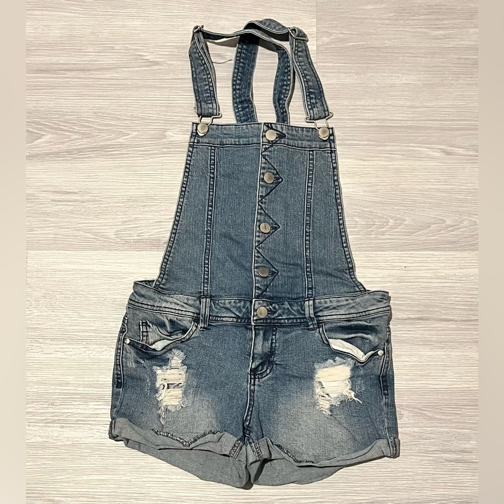 Cutoff Denim Overalls- small